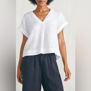 New! FAHERTY BRAND Sanibel Linen Top size XS